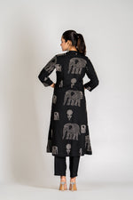 Heavy cotton rayon kurta pant in black