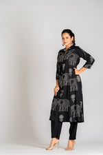 Heavy cotton rayon kurta pant in black