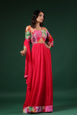 Pure chinon pretty embellished gown with dupatta