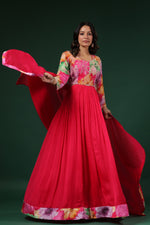 Pure chinon pretty embellished gown with dupatta