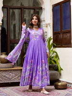 Beautiful shiffon Anarkali suit set with lining