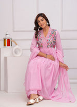 Pure mul cotton lining embroidered suit set