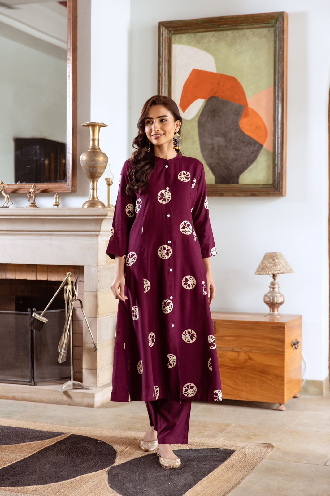 Heavy rayon digital printed kurta pant