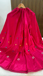 Beautiful semi georgette embellished skirt in pink( can fit upto 42-43 waist)