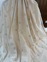 Beautiful cotton embellished skirt in white (can fit upto 42-43 waist)