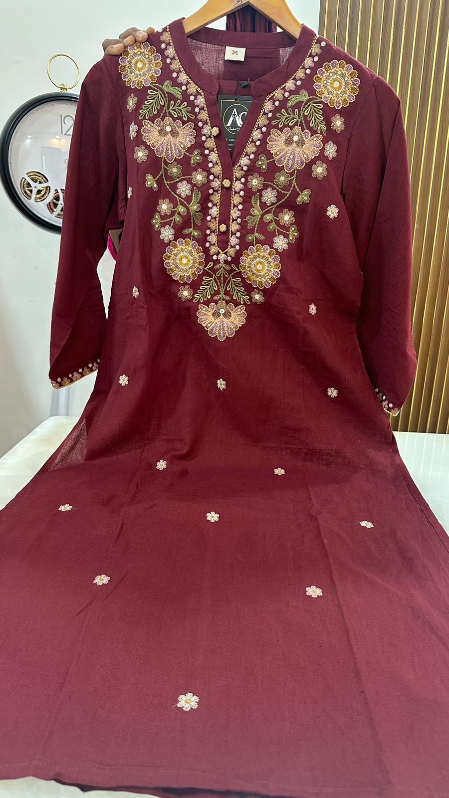 Premium cotton embroidered suit set