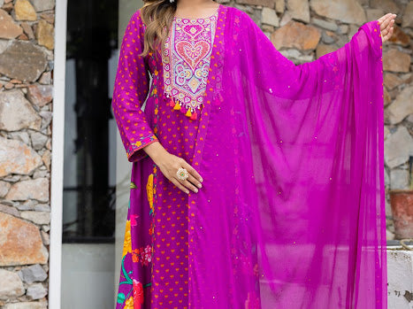 Gorgeous pure muslin silk suit set