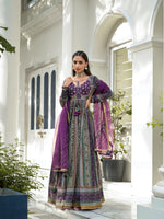 Premium festive wear dola silk lining Anarkali gown with dupatta !!