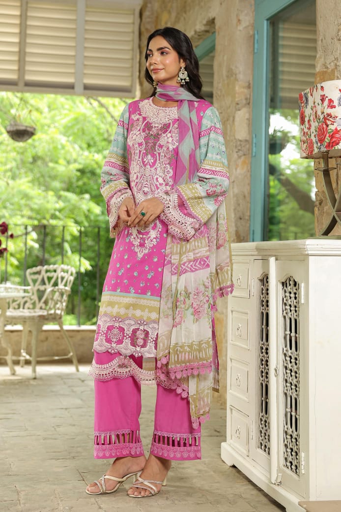 Pretty pure cotton embroidered suit set with pretty detailing