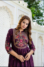 Pretty heavy rayon kurta pant in wine colour