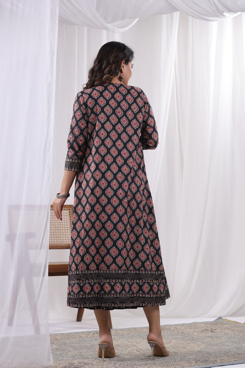 Beautiful cotton shrug dress in black