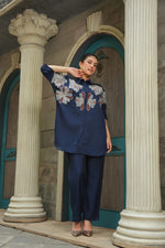 Silk embroidered co ord with lining