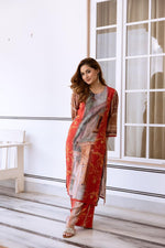 Pure muslin silk digital printed co ord