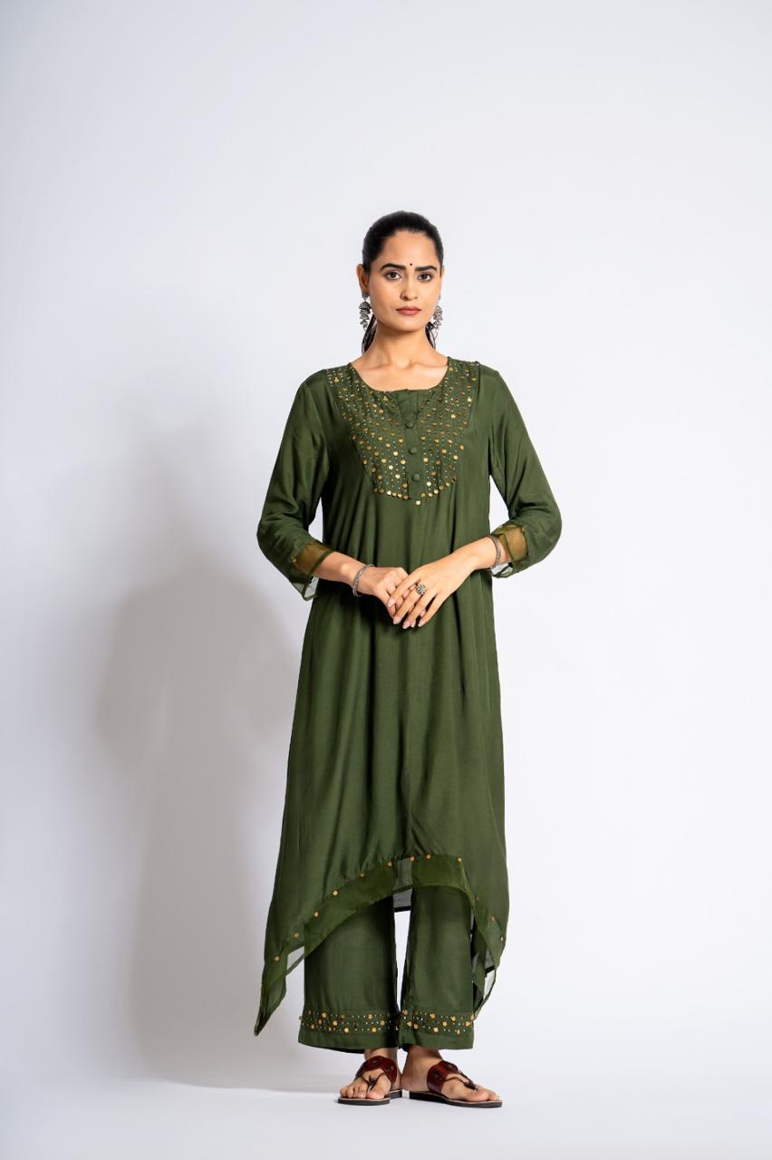 Premium muslin festive wear lining kurta pant