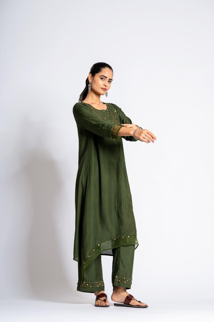 Premium muslin festive wear lining kurta pant