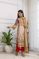 Premium pure muslin silk digital printed suit set