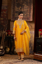 Super gorgeous dola silk intricate zari work party wear suit set