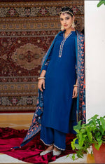 Pure crepe suit set with brassso dupatta