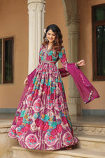 Pretty crepe gown with dupatta