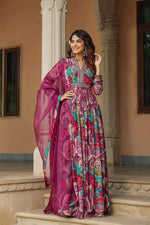 Pretty crepe gown with dupatta