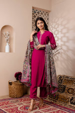 Pure crepe suit set with brassso dupatta