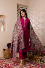 Pure crepe suit set with brassso dupatta