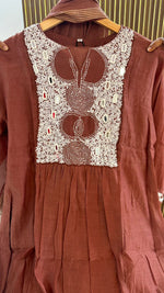 Pretty mul Chanderi embroidered suit set