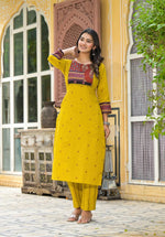 Pretty cotton hand woven kurta pant