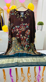 Pure silk lakri patta kaftan set