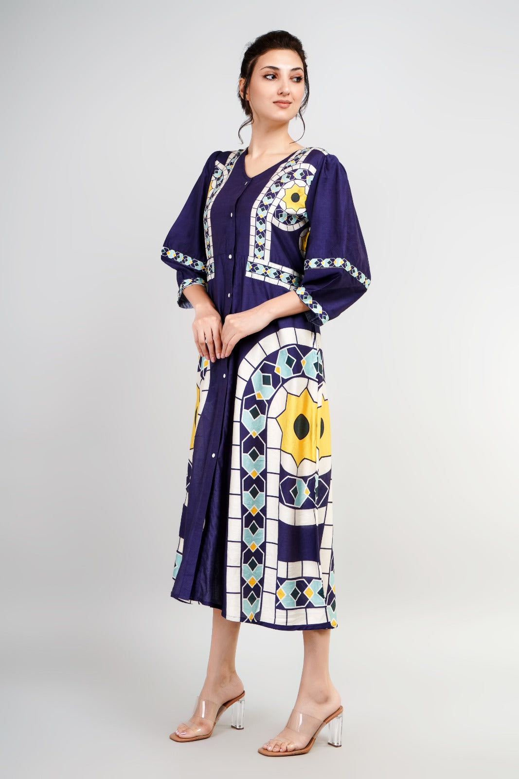 Pretty muslin digital printed dress