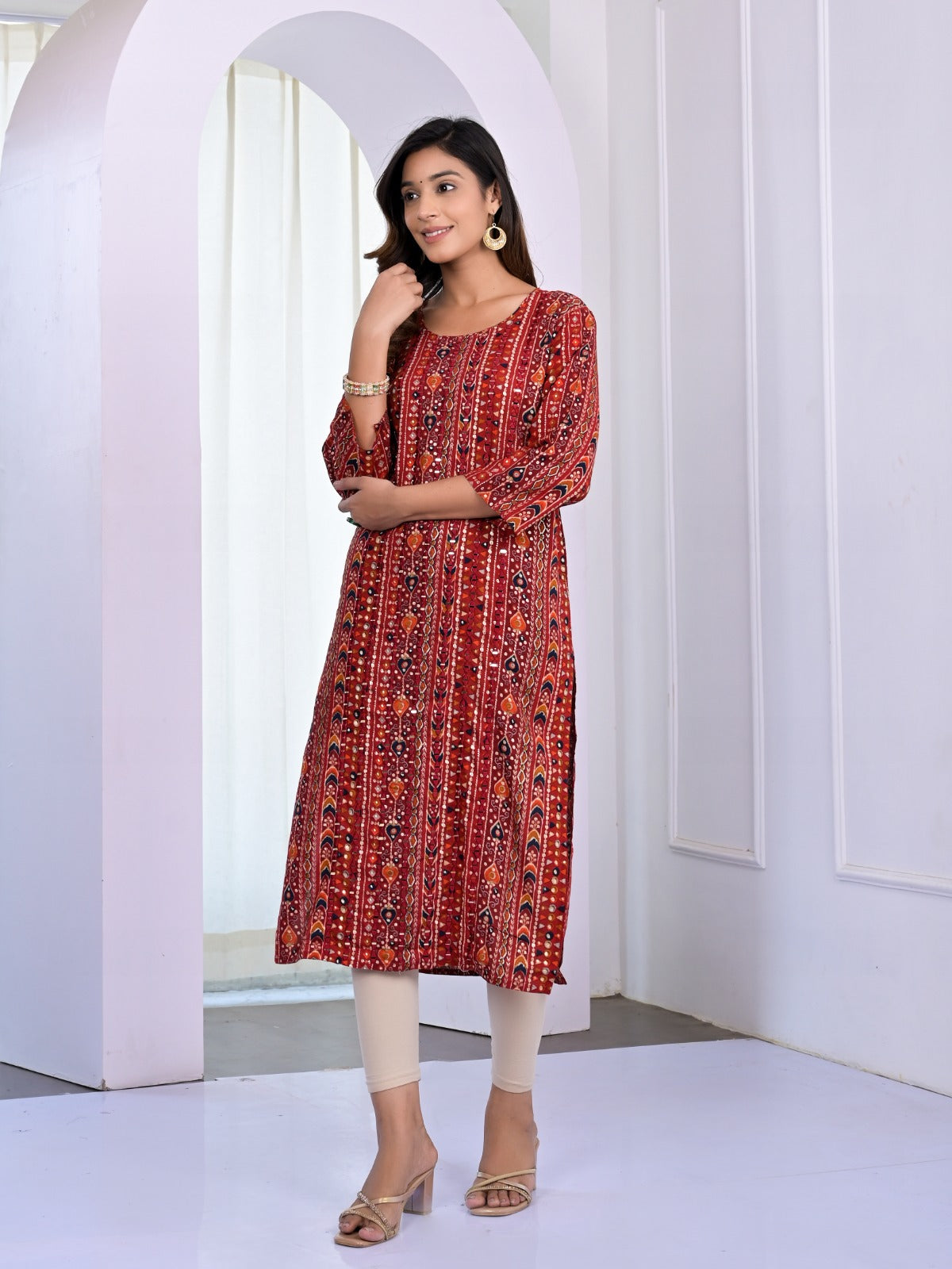 Pretty rayon embellished kurta