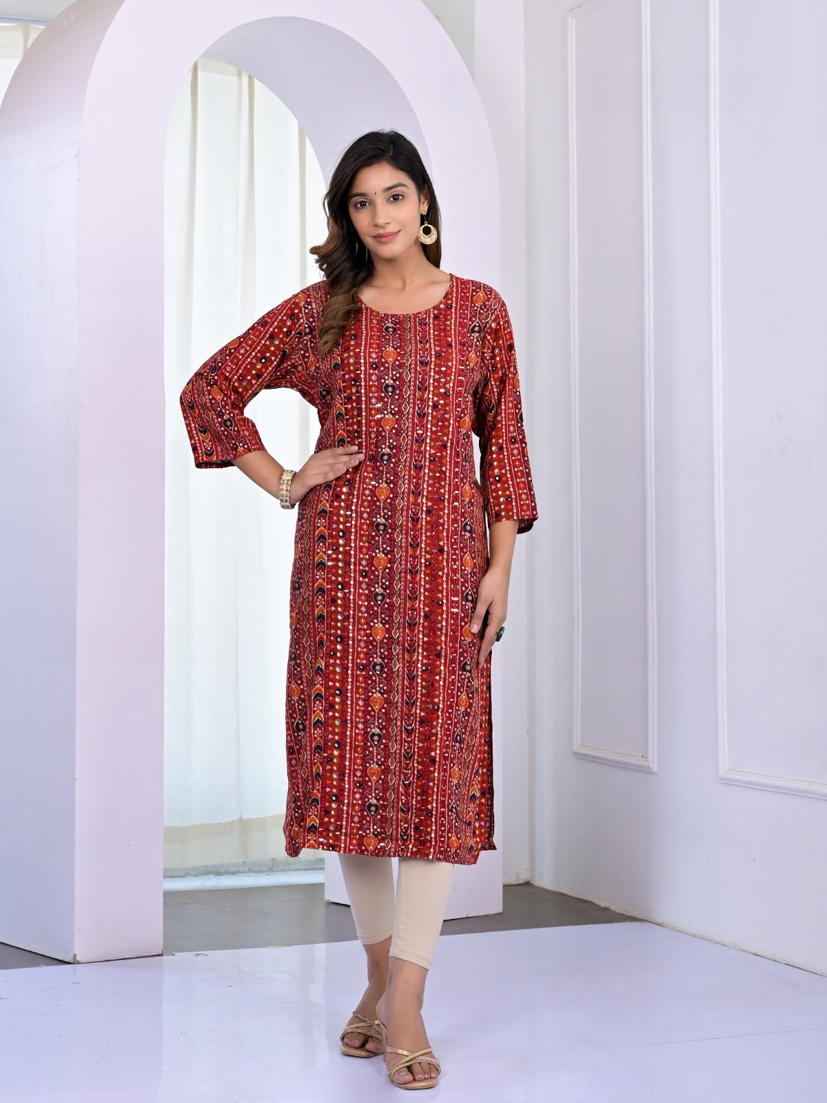 Pretty rayon embellished kurta