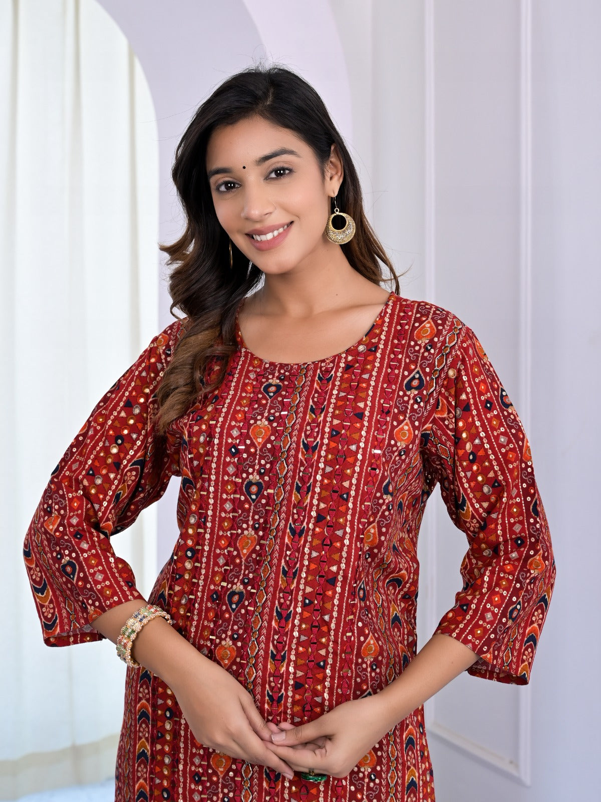 Pretty rayon embellished kurta