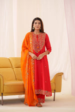 Pure crepe fine Zari work suit set