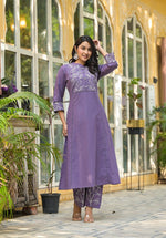 Pretty cotton embroidered kurta pant