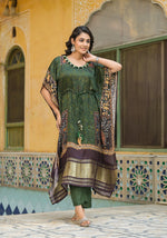 Gaji silk lakri patta kaftan