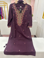 Premium cotton embroidered suit set