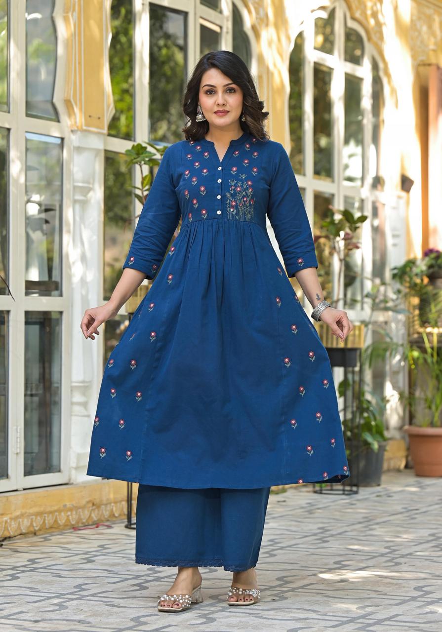 Cotton Embroidered Kurta Pant