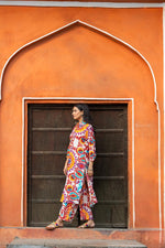 Colored digital printed kurta pant