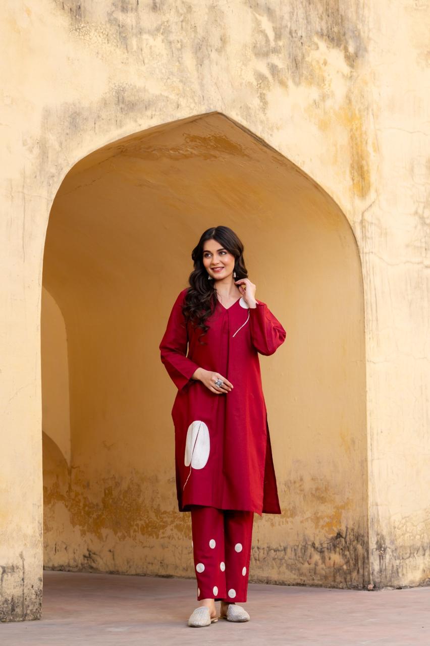 Cotton kurta with beautiful embroidery