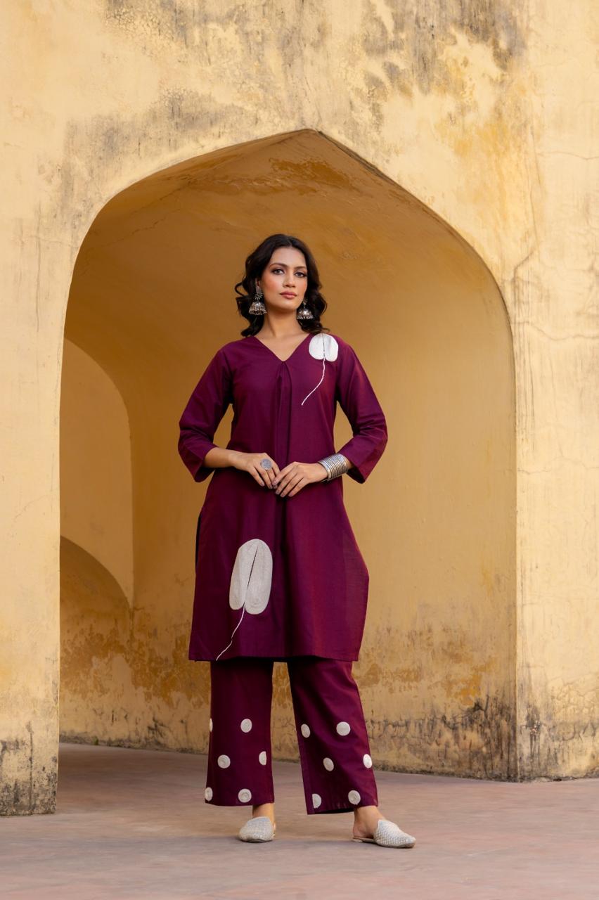 Cotton kurta with beautiful embroidery