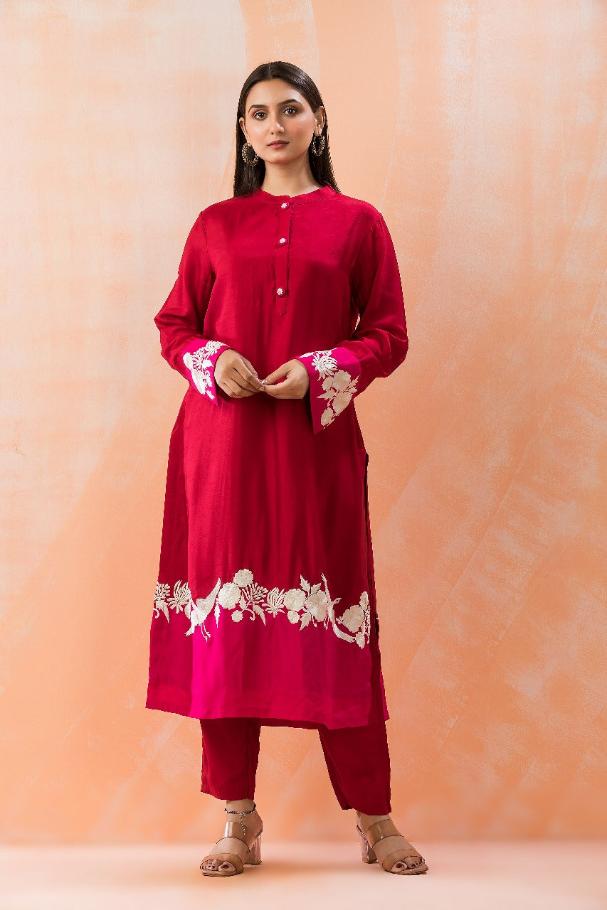 Dola silk thread embroidered co ord set