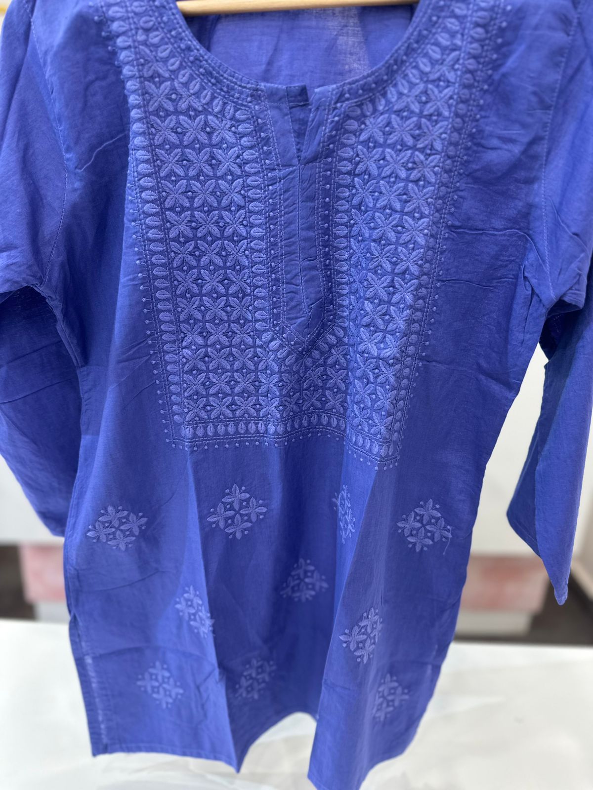 Pure cotton chikankari short top