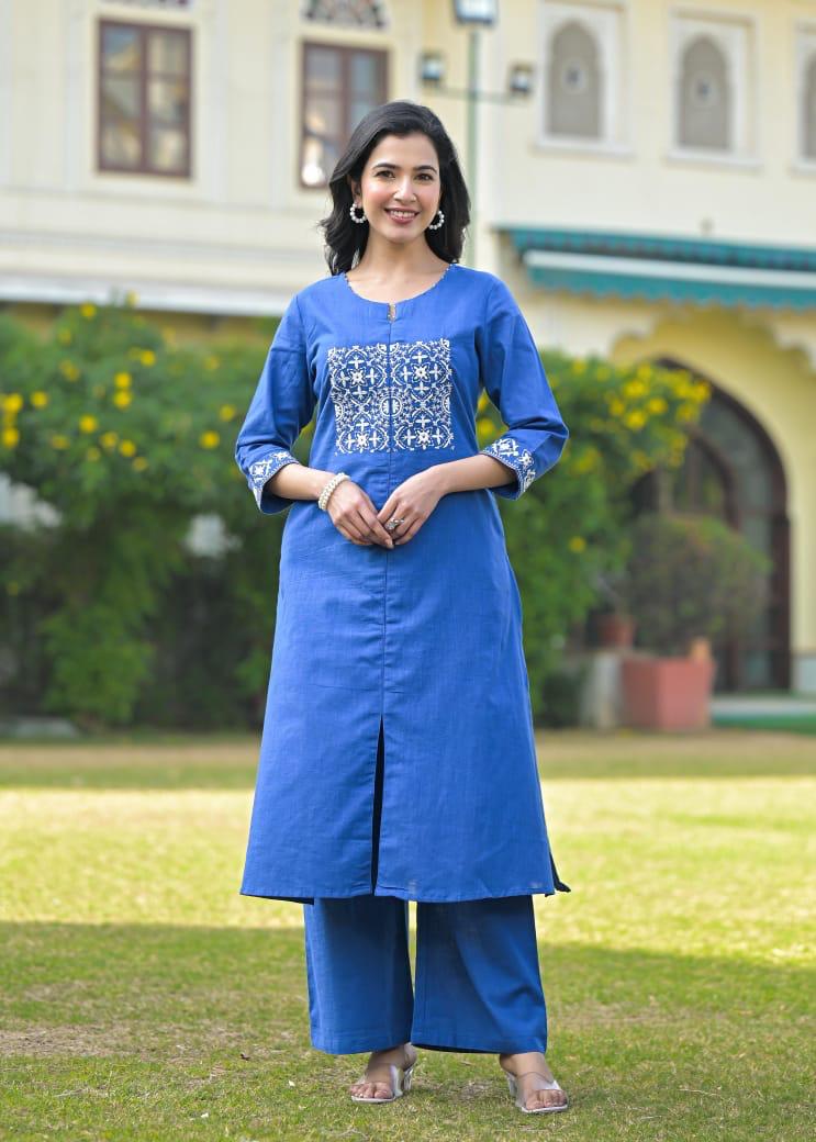 Pretty cotton embroidery co ord set