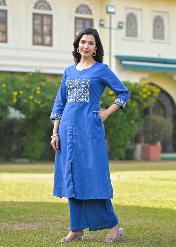 Pretty cotton embroidery co ord set