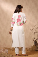 Embroidered kurta pant in cotton