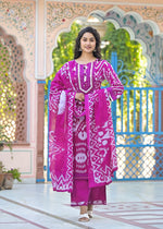 Patola with lace detailing cotton suit set