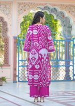 Patola with lace detailing cotton suit set