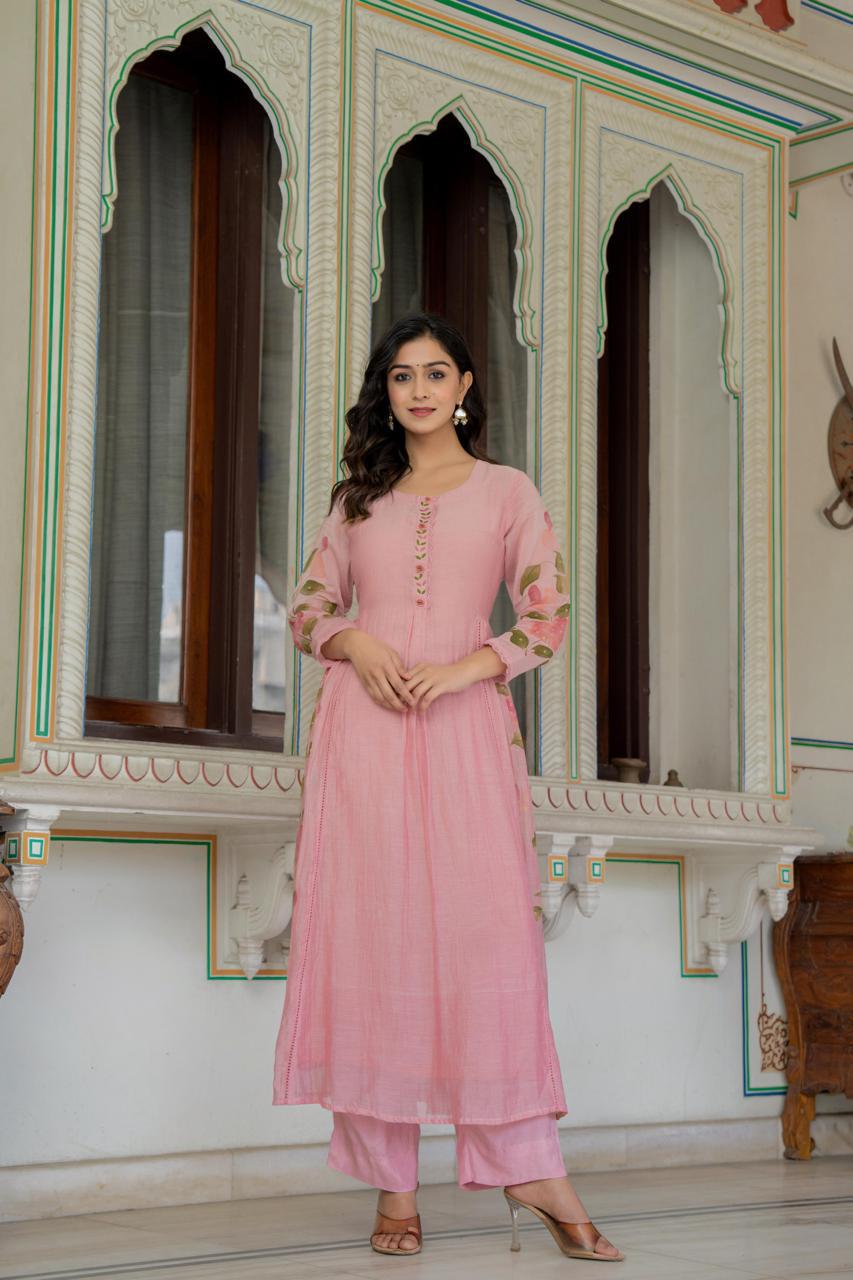 Gorgeous Mul chanderi suit set