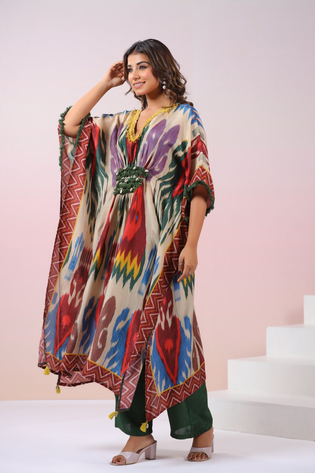 Pure crepe Patola printedkaftan